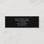 Elegantes Schwarz-weißes Script-Foto Makeup Mini Visitenkarte (Rückseite)