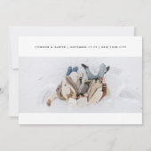 Elegantes Schwarz-weißes Script Multi 3 Foto Save The Date (Rückseite)