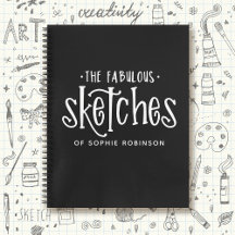 Elegantes Schwarz-weißes Sketchbook