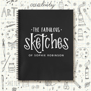 Elegantes Schwarz-weißes Sketchbook Notizblock