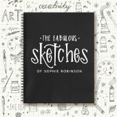 Elegantes Schwarz-weißes Sketchbook Notizblock