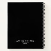 Elegantes Schwarz-weißes Sketchbook Notizblock (Rückseite)