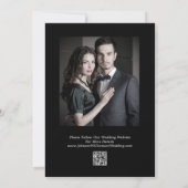 Elegantes Schwarz-weißes Skript Save the Date Einladung (Rückseite)