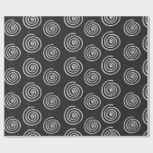 Elegantes schwarz-weißes Spiralpapier Geschenkpapier (Flach)
