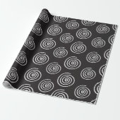 Elegantes schwarz-weißes Spiralpapier Geschenkpapier (Ungerollt)
