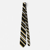 elegantes schwarz-weißes Streifen-Fliesenmuster Krawatte (Vorderseite)