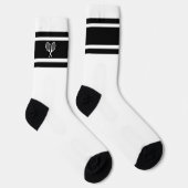 Elegantes Schwarz-weißes Strip Tennis Racket Sport Socken (Rechts)