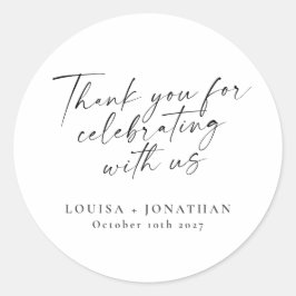 Elegantes Schwarz-weißes Trendy Script Custom Viel Runder Aufkleber