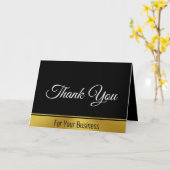 Elegantes Schwarz-weißes und Gold Business Vielen  Karte (Gelbe Blume)