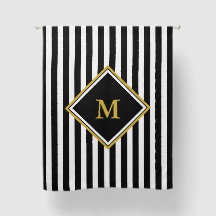 Elegantes Schwarz-weißes und goldenes Monogramm ge