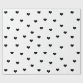 Elegantes Schwarz-weißes Valentiner Tagesherz Geschenkpapier (Flach)