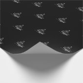 Elegantes Schwarz-weißes Weihnachtsbaumgeschenk Geschenkpapier (Ecke)
