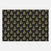 Elegantes Schwarz-weißes Weihnachtsbaumgeschenk Geschenkpapier Set (Vorderseite 2)