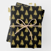 Elegantes Schwarz-weißes Weihnachtsbaumgeschenk Geschenkpapier Set (Beispiel)