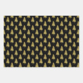 Elegantes Schwarz-weißes Weihnachtsbaumgeschenk Geschenkpapier Set (Vorderseite)