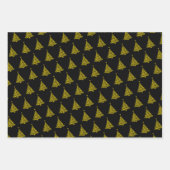 Elegantes Schwarz-weißes Weihnachtsbaumgeschenk Geschenkpapier Set (Vorderseite)