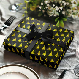 Elegantes Schwarz-weißes Weihnachtsbaumgeschenk Geschenkpapier Set