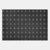 Elegantes Schwarz-weißes Weihnachtsbaumgeschenk Geschenkpapier Set (Vorderseite)