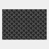 Elegantes Schwarz-weißes Weihnachtsbaumgeschenk Wr Geschenkpapier Set (Vorderseite 3)