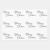 Elegantes Schwarz-weißes Weihnachtsbaummuster Geschenkpapier Set (Vorderseite 3)