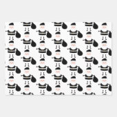 Elegantes Schwarz-weißes Weihnachtsgeschenk Geschenkpapier Set (Vorderseite 3)