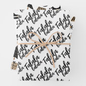 Elegantes Schwarz-weißes Weihnachtsgeschenk Geschenkpapier Set (Beispiel)