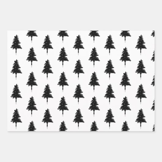 Elegantes Schwarz-weißes Weihnachtsgeschenk Geschenkpapier Set (Vorderseite 2)