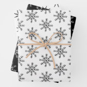 Elegantes Schwarz-weißes Weihnachtsgeschenk-Muster Geschenkpapier Set (Beispiel)