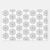 Elegantes Schwarz-weißes Weihnachtsgeschenk-Muster Geschenkpapier Set (Vorderseite)