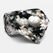 Elegantes Schwarz-weißes Weihnachtsgeschmack Krawatte (Gerollt)