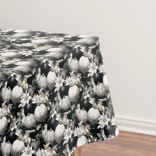 Elegantes Schwarz-weißes Weihnachtsgeschmack Tischdecke (Beispiel)