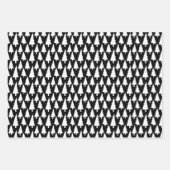 Elegantes Schwarz-weißes Weihnachtsmuster Trio-Ges Geschenkpapier Set (Vorderseite 2)