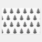 Elegantes Schwarz-weißes Weihnachtswrapping Paper Geschenkpapier Set (Vorderseite 2)