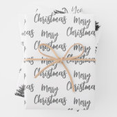 Elegantes Schwarz-weißes Weihnachtswrapping Paper Geschenkpapier Set (Beispiel)