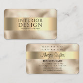 Elegantes Schwarzer Text Gold-on-Gold-Design Visitenkarte (Vorne/Hinten)