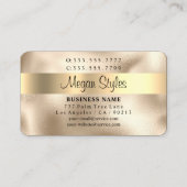 Elegantes Schwarzer Text Gold-on-Gold-Design Visitenkarte (Rückseite)