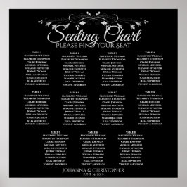Elegantes Schwarzes 11 Tisch Hochzeitstabelle Poster