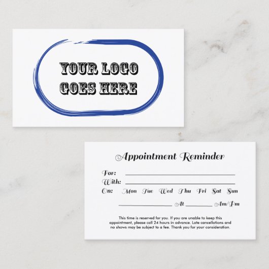 Elegantes Schwarzes 7 Terminkarte (Vorne/Hinten)