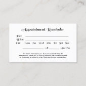 Elegantes Schwarzes 7 Terminkarte (Rückseite)