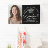Elegantes schwarzes Abschlussfoto-Abschlussfeier Banner (Insitu)