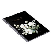Elegantes schwarzes Aquarell-Notebook Notizblock (Rechte Seite)
