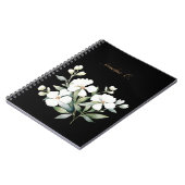 Elegantes schwarzes Aquarell-Notebook Notizblock (Linke Seite)