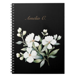 Elegantes schwarzes Aquarell-Notebook Notizblock