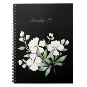 Elegantes schwarzes Aquarell-Notebook Notizblock