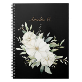 Elegantes schwarzes Aquarell-Notebook Notizblock