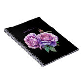 Elegantes schwarzes Aquarell-Notebook Notizblock (Rechte Seite)