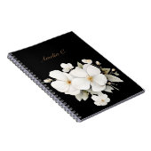 Elegantes schwarzes Aquarell-Notebook Notizblock (Rechte Seite)