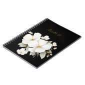 Elegantes schwarzes Aquarell-Notebook Notizblock (Linke Seite)