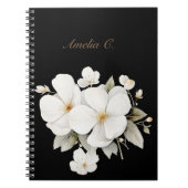 Elegantes schwarzes Aquarell-Notebook Notizblock (Vorderseite)