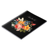 Elegantes schwarzes Aquarell-Notebook Notizblock (Linke Seite)